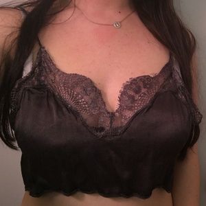 Free People Viscose + Lace Top